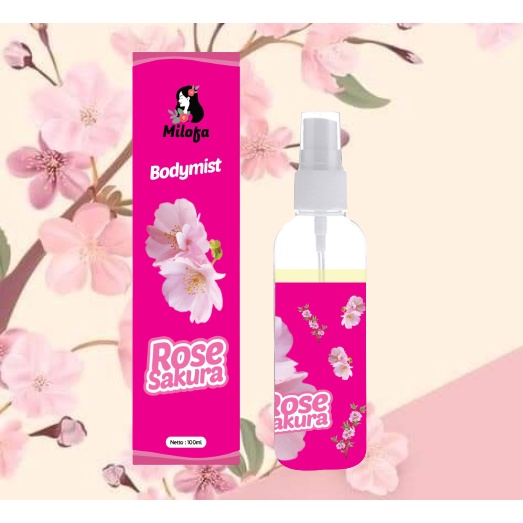 Kanzo - [BPOM] Parfum Body Mist Milofa Rose Sakura 100ml / Body Mist Milofa Rose Sakura 100ml Best Seller / Parfum Rose Sakura 100ml