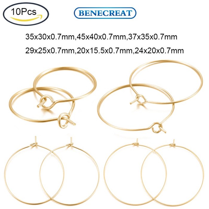 

Gumelar 10Pcs 304 Stainless Steel Charms Rings Hoop Earring Findi
