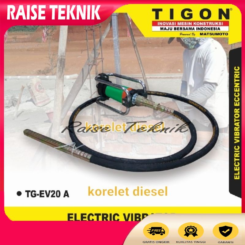 VIIBRATOR ELEKTRIC TIGON TG-EV 20A 1PHASE MODEL DRAT TANPA SELANG