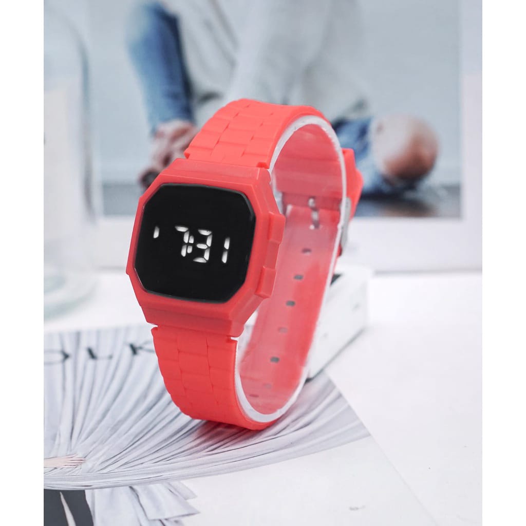 Jam Tangan Cermin Persegi Wanita / Pria LED Digital Student Couple Trend Elektronik Led Sport Ins Luminous Korea Watches RM047