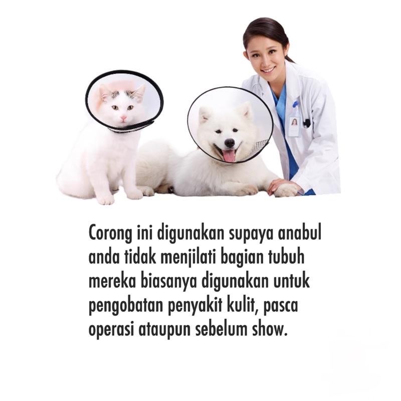 PET COLLAR PENUTUP LEHER - Corong Pelindung Leher Anjing Kucing Cone Neck Collar - Kerah kucing penutup pelindung hewan peliharaan penutup pelindung kerah kucing penutup perawatan kucing dan anjing anti jilat