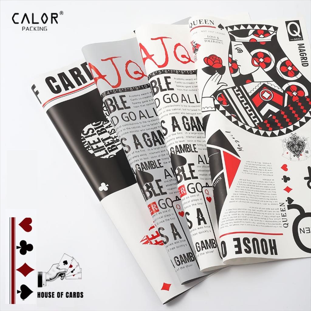 

[1 LEMBAR] CARD JOKER PATTERN Flower Wrapping Paper / Kertas Bungkus Buket Bunga