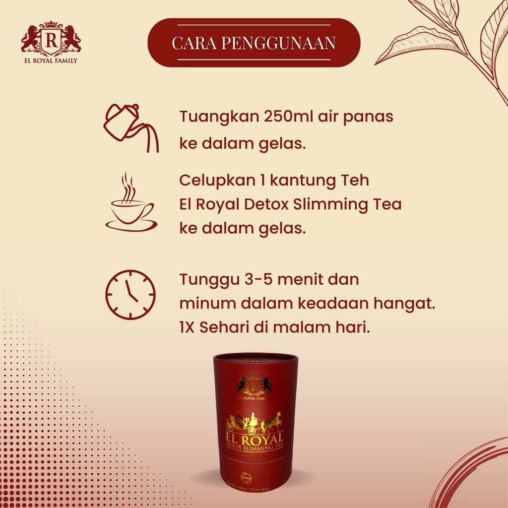 El Royal Detox Slimming Tea - Teh Detox 1 Paket Original Sehat