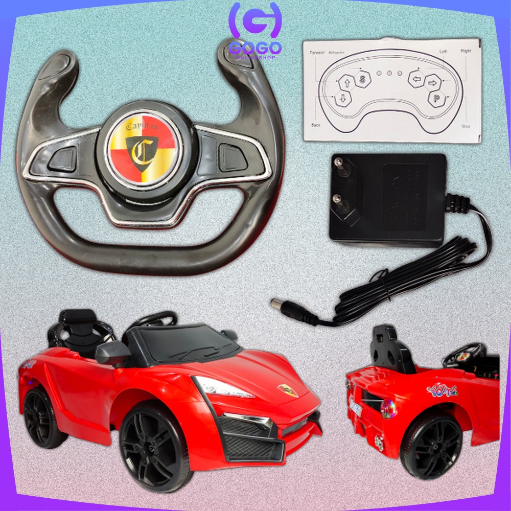 GOGO-M243 Mobil Aki Anak Cayman Adventure Mainan Mobil Aki Anak Mobil Mobilan Musik Lampu Ride On Remote Control