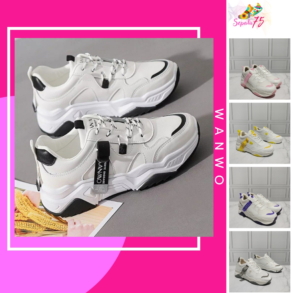 Sepatu Wanwo - Sepatu Shoes Sneakers Sneaker Kerja Kuliah Sekolah Olahraga Olah Raga Formal Kasual C