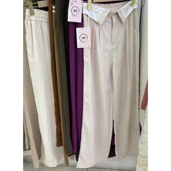 Loose Pants Premium BKK / Celana Kulot Highwaist Import