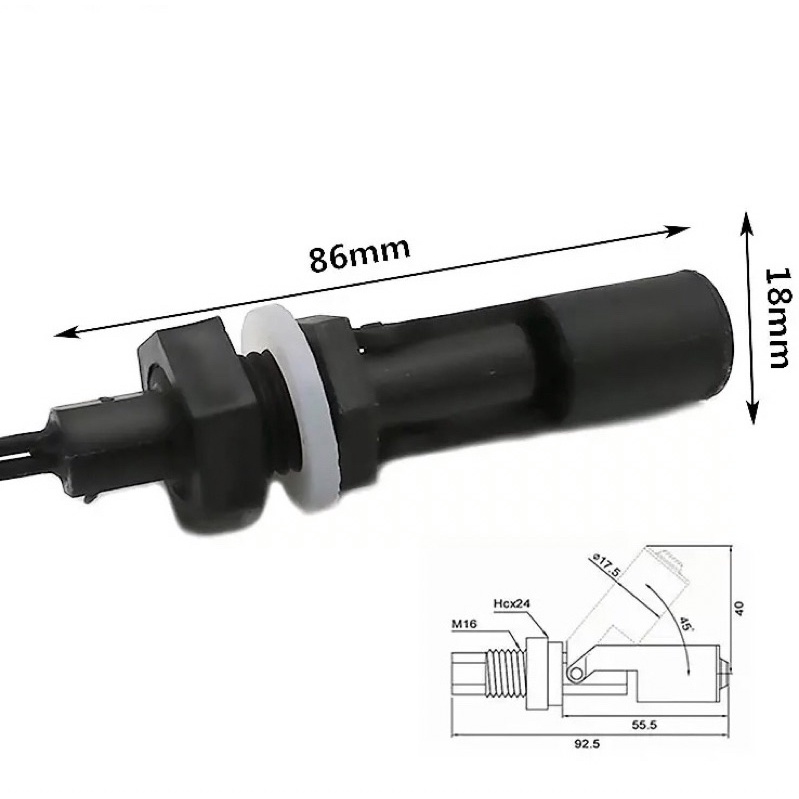 Switch 220 V PCFS7 PP Horisontal Sensor Liquid Float Switch untuk Kolam Tangki