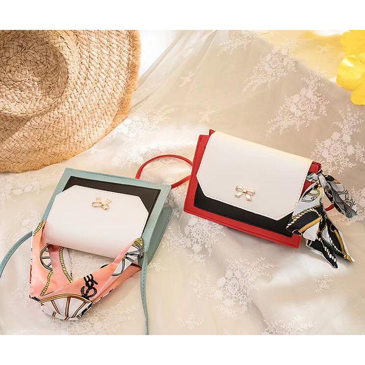 W125 Tas Selempang Elegan Sling Bag Mini Pita Wanita Slempang Fashion Cewek Impor Murah