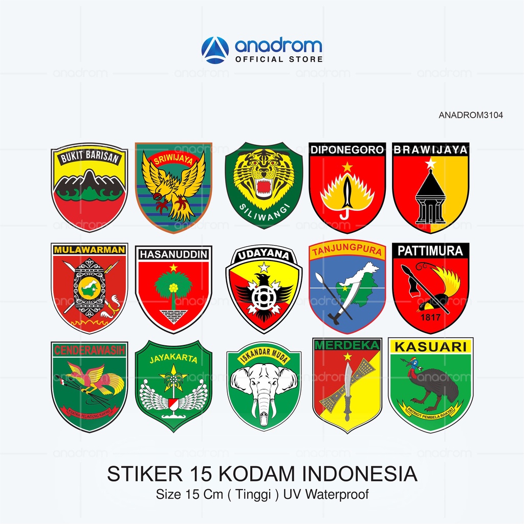 

Sticker Kodam Indonesia I Size 15 Cm UV Waterproof I Anadrom 3104