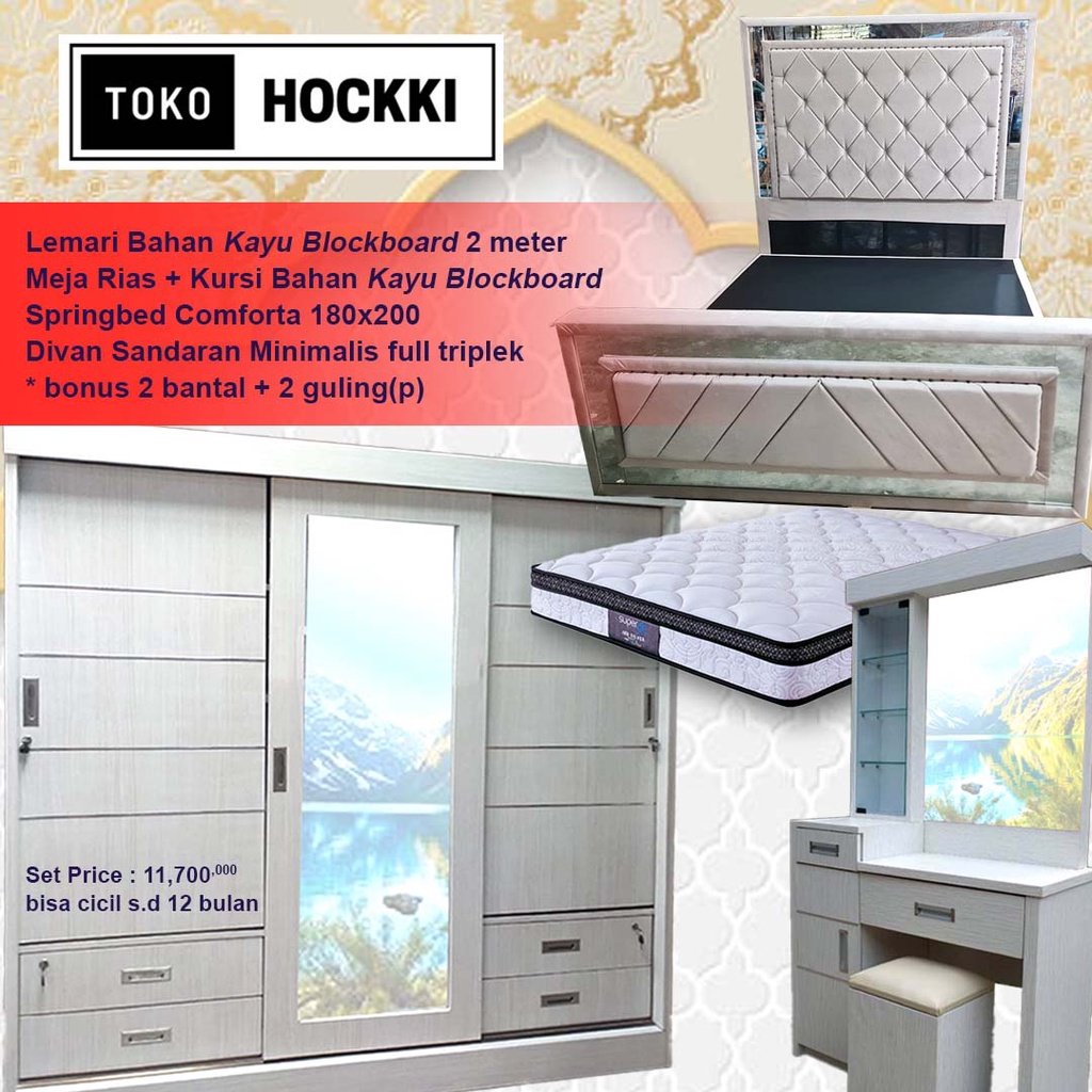 Paket Set Hantaran Isi Kamar Pengantin ( Lemari + Meja Rias + Tempat Tidur )