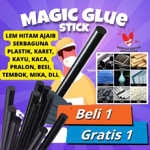 BLACK MAGIC GLUE STICK SUPER KUAT LEM HITAM ASLI JERMAN LEM BAKAR BESAR 30CM, LEM TALANG AIR BOCOR, 