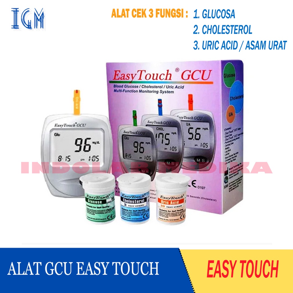 ALAT GCU EASY TOUCH | ALAT TES GULA DARAH, KOLESTEROL, ASAM URAT MERK EASY TOUCH