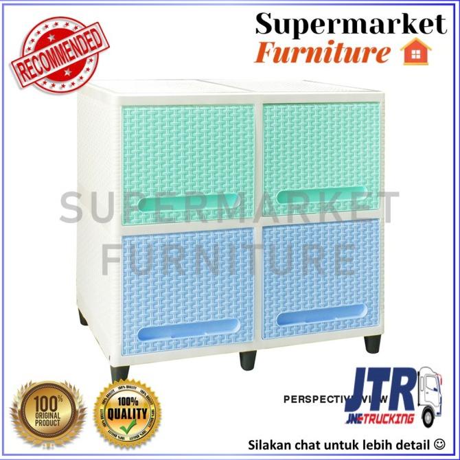 

KHUSUS JNE - Lemari plastik lemari pakaian 2 susun CLUB DOUBLE FLIP stock ready