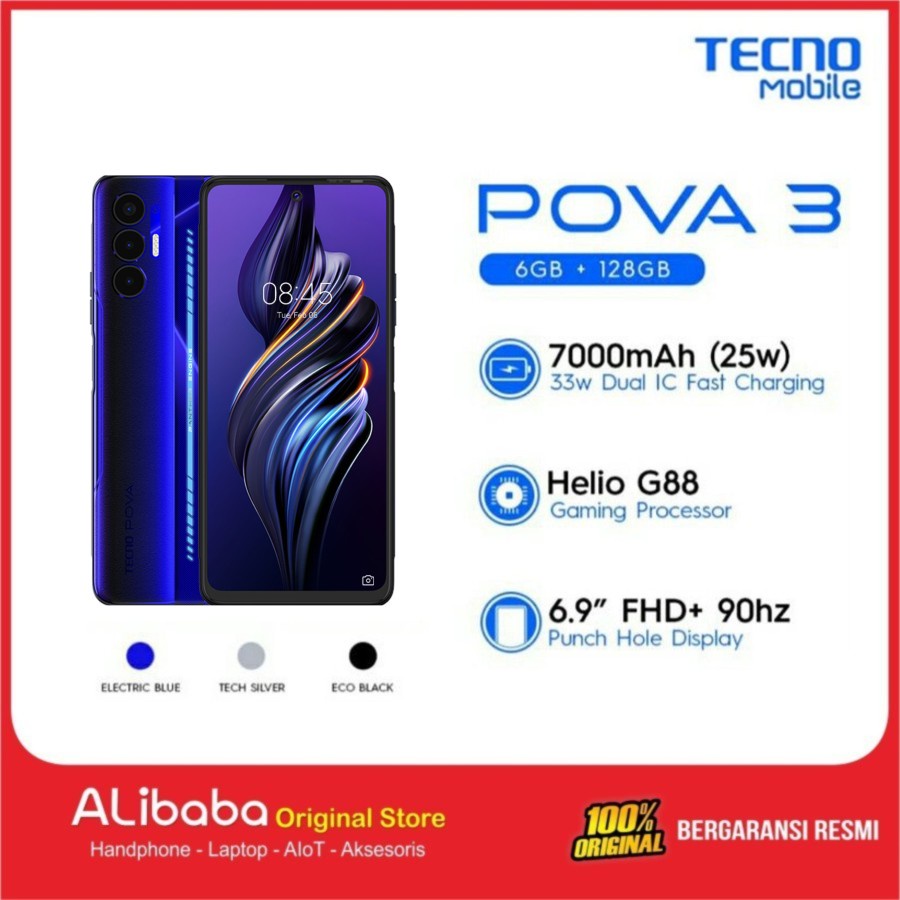 Jual TECNO POVA 3 6/128GB 4G NFC | Shopee Indonesia