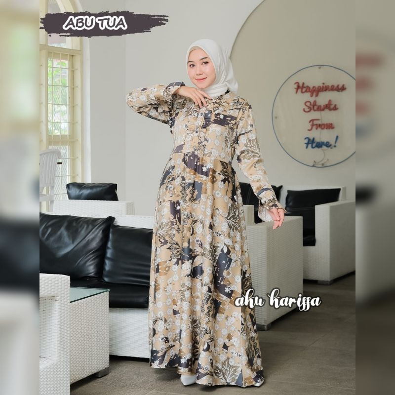Nadya dress original aku karissa/gamis dior silk premium