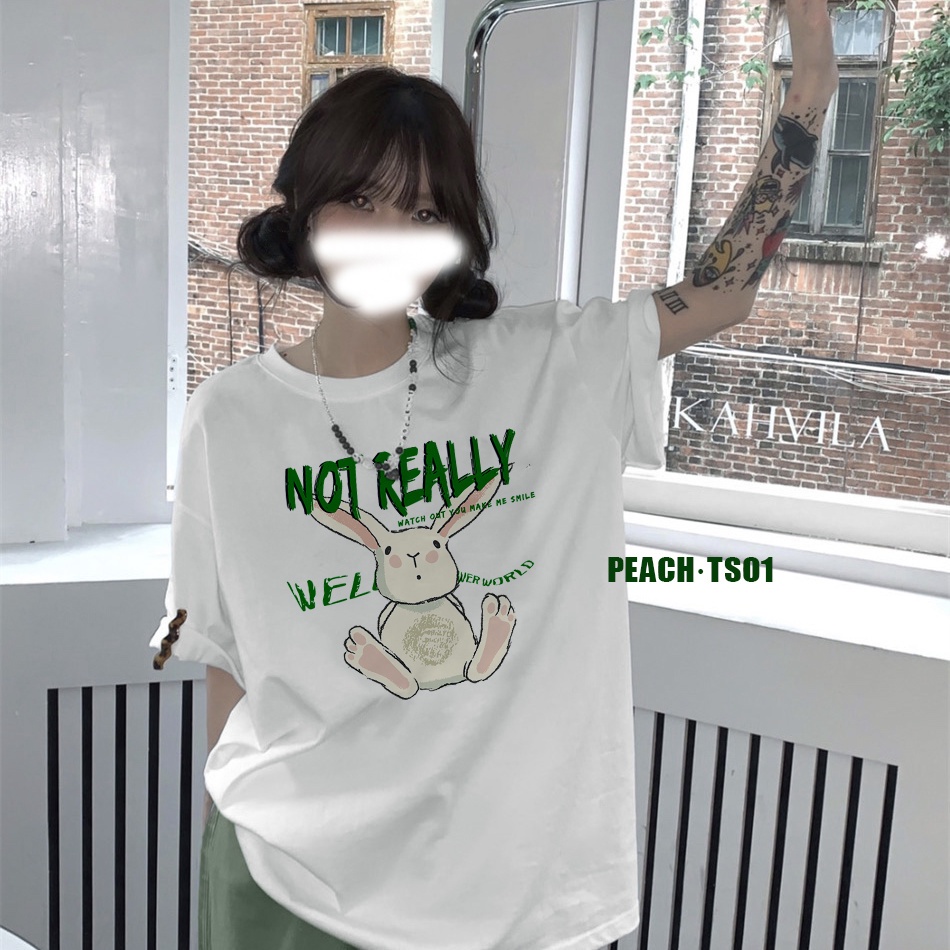 Red 100% katun baru lengan pendek siswa perempuan versi Korea ins T-shirt kepribadian Harajuku bf gaya Hong Kong all-match top pasang musim panas
