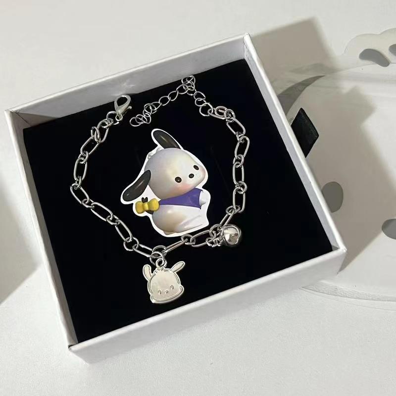 Kalung Rantai Liontin Anjing Pochacco Bahan Alloy Untuk Wanita