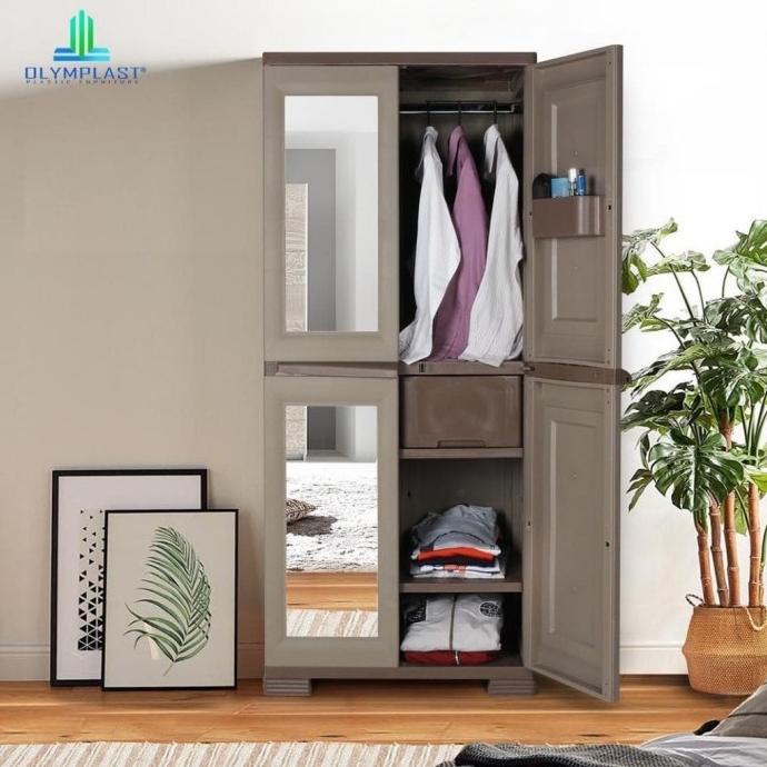 

Olymplast Lemari Pakaian Plastik OMC ST2 Cabinet Laci Cermin Gantung stock ready
