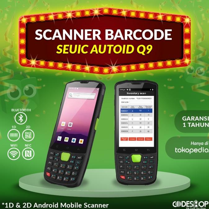 Mobile Barcode Scanner SEUIC AUTOID Q9 PDT Android 1D 2D PDA Wifi NFC