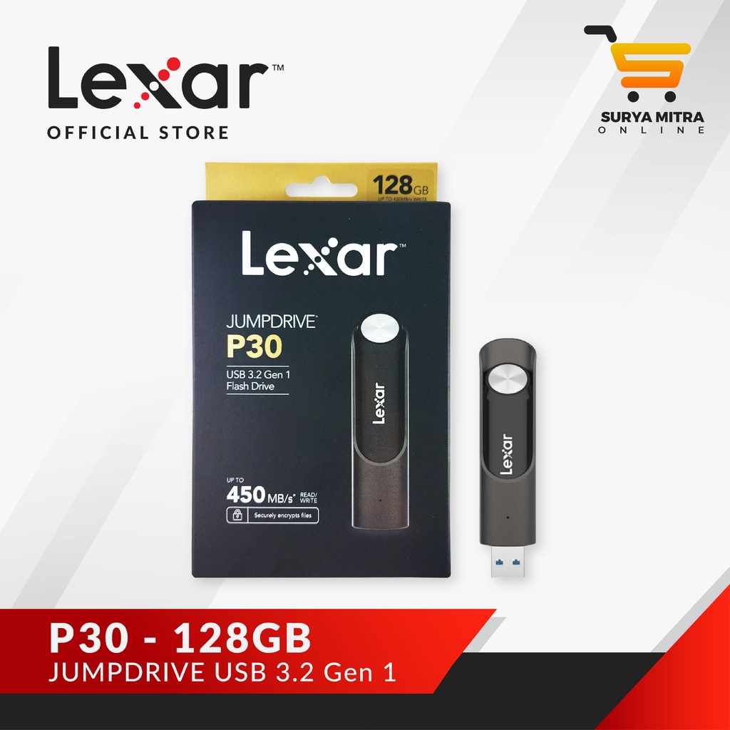 Lexar Flashdisk JumpDrive P30 Usb 3.2 Gen1 upto 450Mbps 128GB