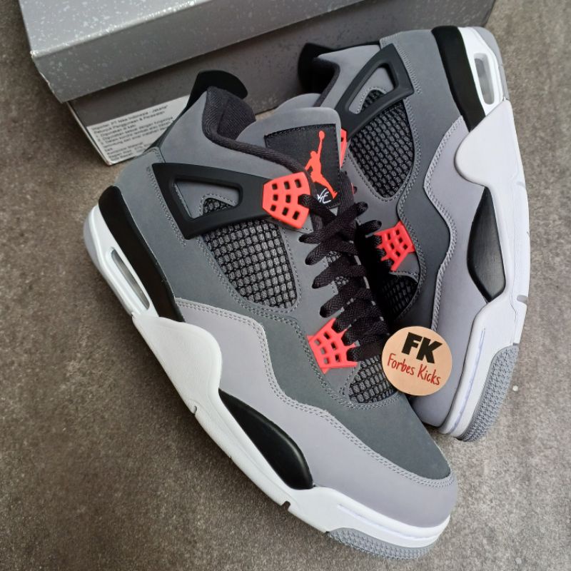 Air Jordan 4 Retro Infrared || grey black red