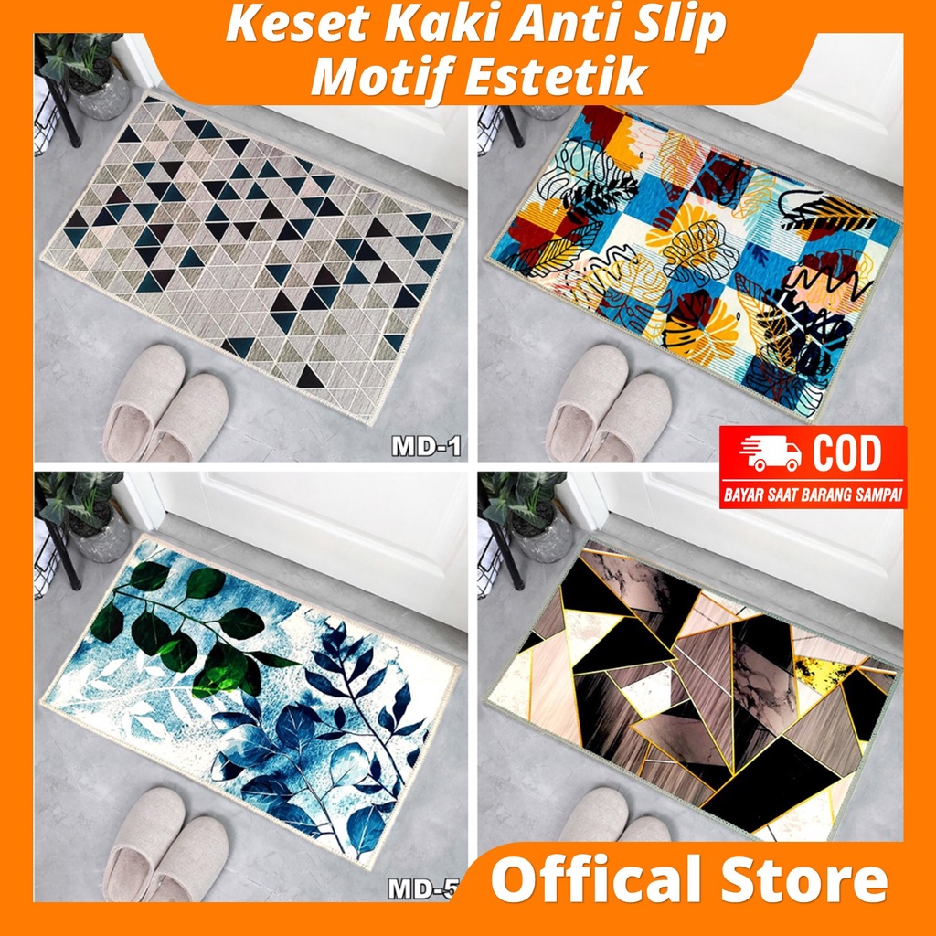 Keset Kaki Anti Slip Serap Air Ruang Tamu Aesthetic Teras Depan Kamar Tidur Pintu Depan Rumah Motif 