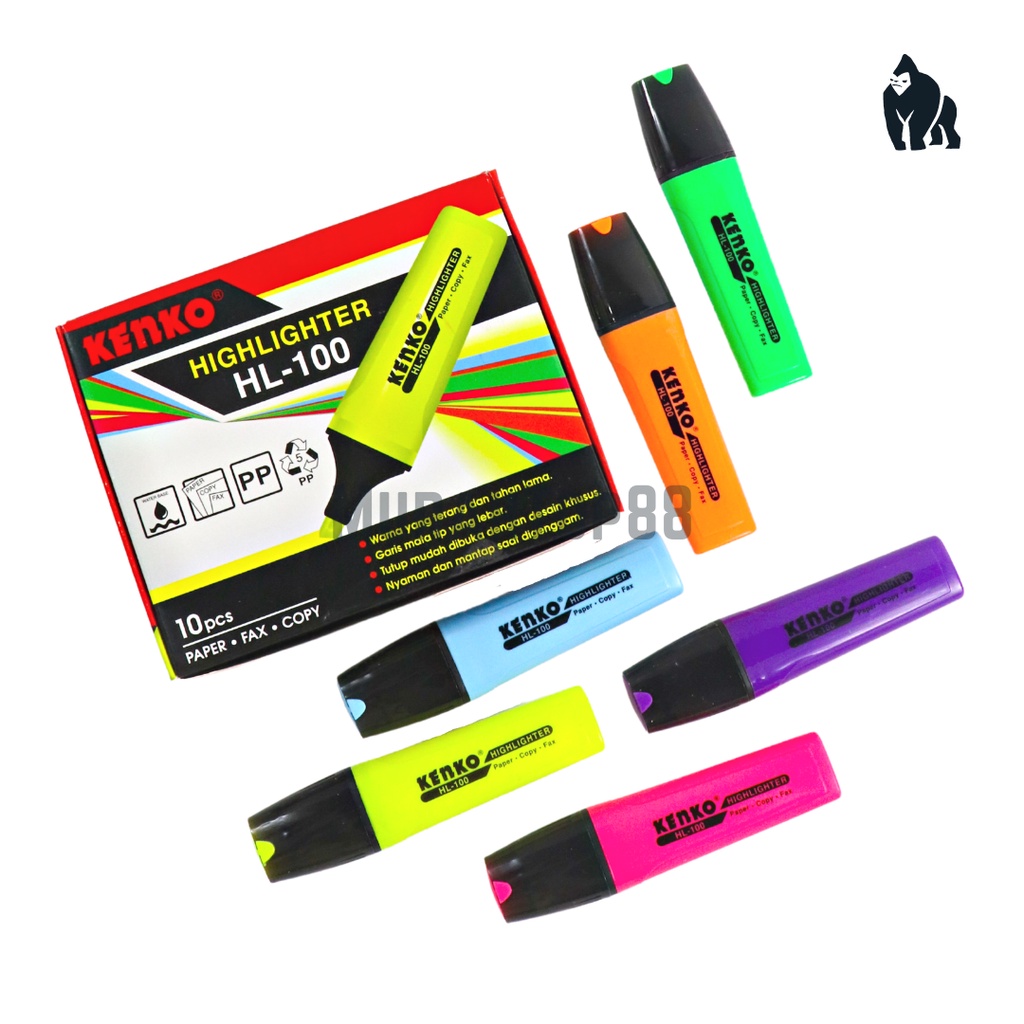 

Highlighter Kenko HL-100 / Spidol Warna Neon [PER PCS]