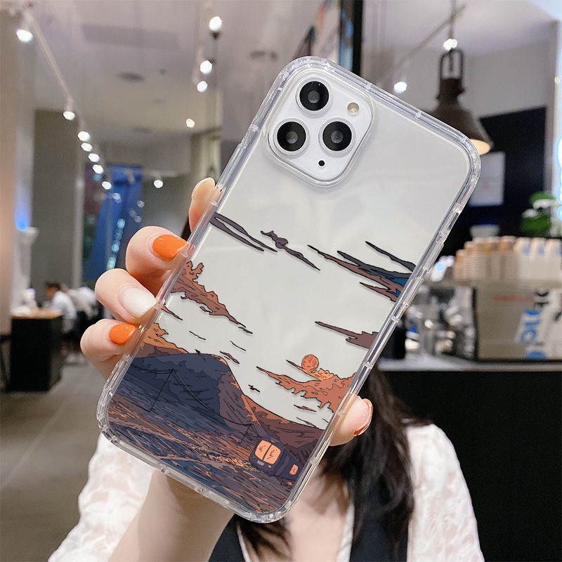 Casing Silikon OPPO Reno 6 6Z 6Pro Plus 6Lite 4SE 4F 4Lite 4Z 2F 2Z 5Z 5F 5Lite 5K 7Z 7SE 7Pro Motif Lukisan Pemandangan