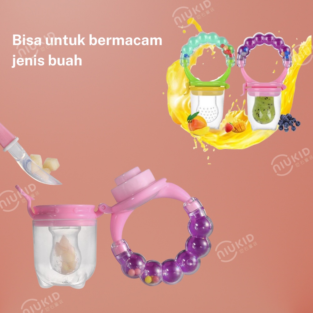 NIUKID EMPENG DOT BUAH ANAK BAYI BABY FRUIT FEEDER RATTLE TEETHER KOMPENG PACIFIER GIGITAN BAYI