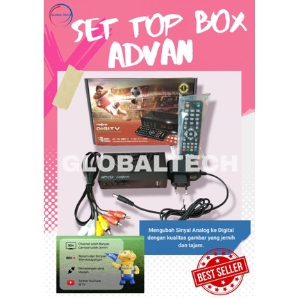 ADVAN DIGITV STB DV3T2 Set Top Box Tv digital Youtube 1080p - garansi resmi