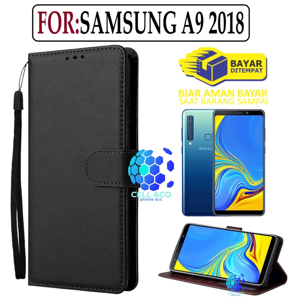 FLIP COVER SAMSUNG A9 2018 LEATHER WALLET PREMIUM FLIP CASE BUKA TUTUP KESING HP CASING FLIP CASE WALLET SAMSUNG GALAXY A9 2018