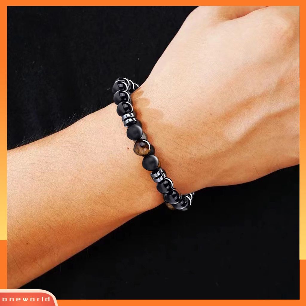 Gelang Manik-Manik Batu Alam Tiger Eye Elastis Pelindung Kesehatan Untuk Pria Dan Wanita