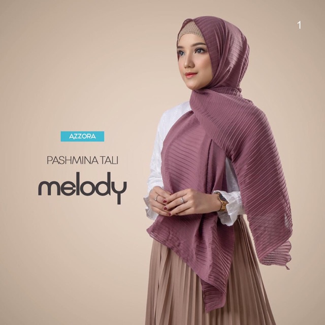 Jilbab Pashmina Tali Plisket Ceruti Melody Ori Azzora