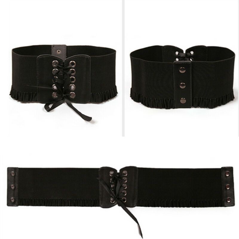 Faux Leather Corset Belt/Sabuk Ikat Pinggang Belt Wanita/Lebar Elastic Bandage Girdle Ikat Pinggang