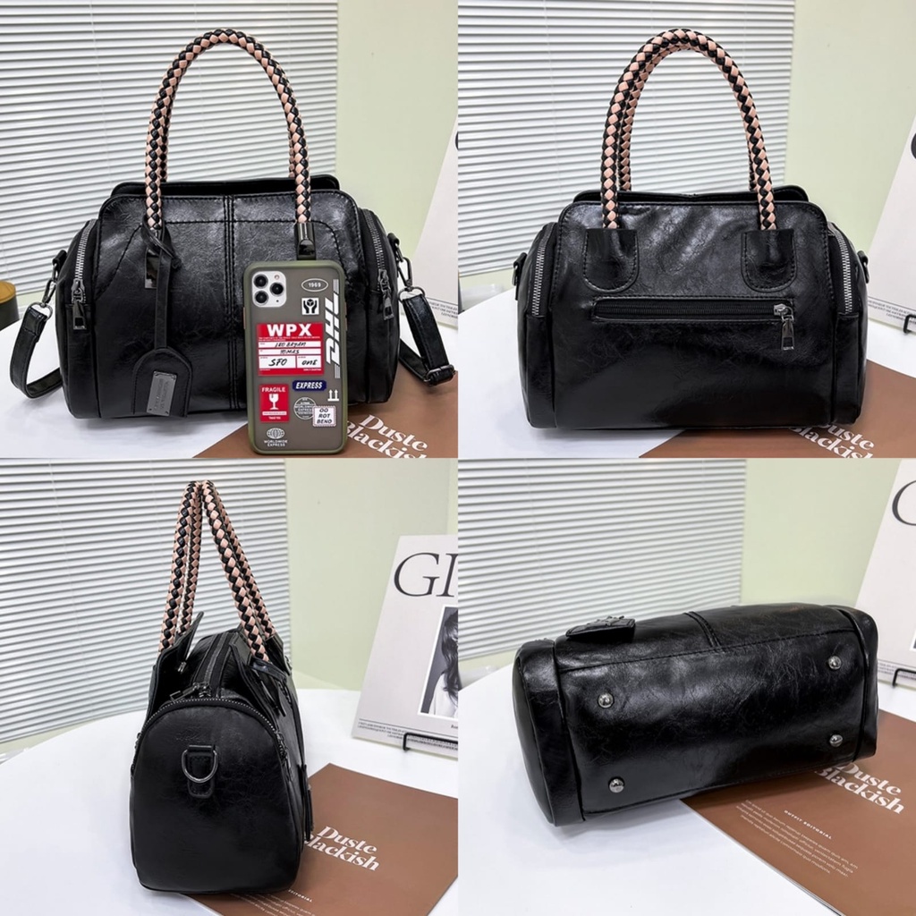 TAS SELEMPANG WANITA IMPORT KULIT HITAM UMADAM TA707B5 SHOULDER BAG BESAR SLINGBAG BAHU PREMIUM FASHION KOREA KEKINIAN REMAJA BRANDED BATAM CEWEK MURAH