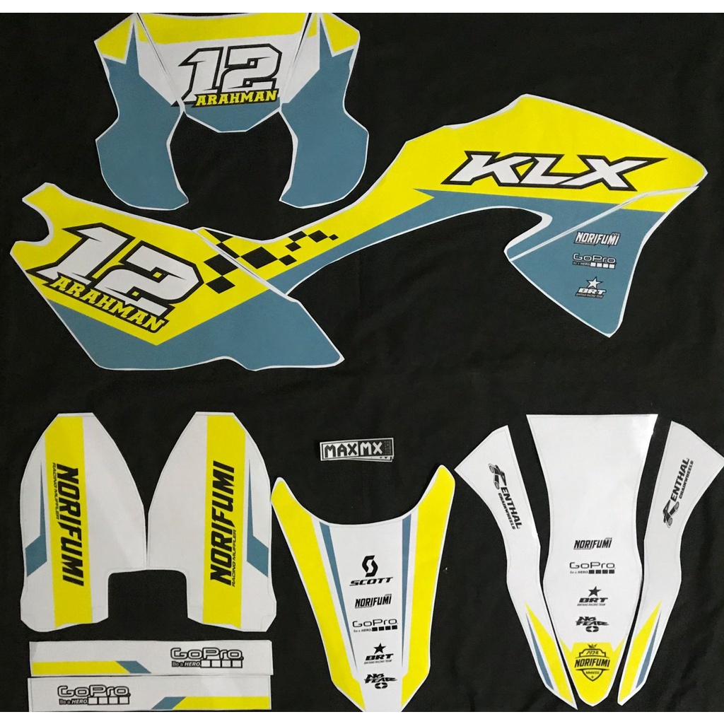 Decal Stiker KLX BF Supermoto Kuning Pisang