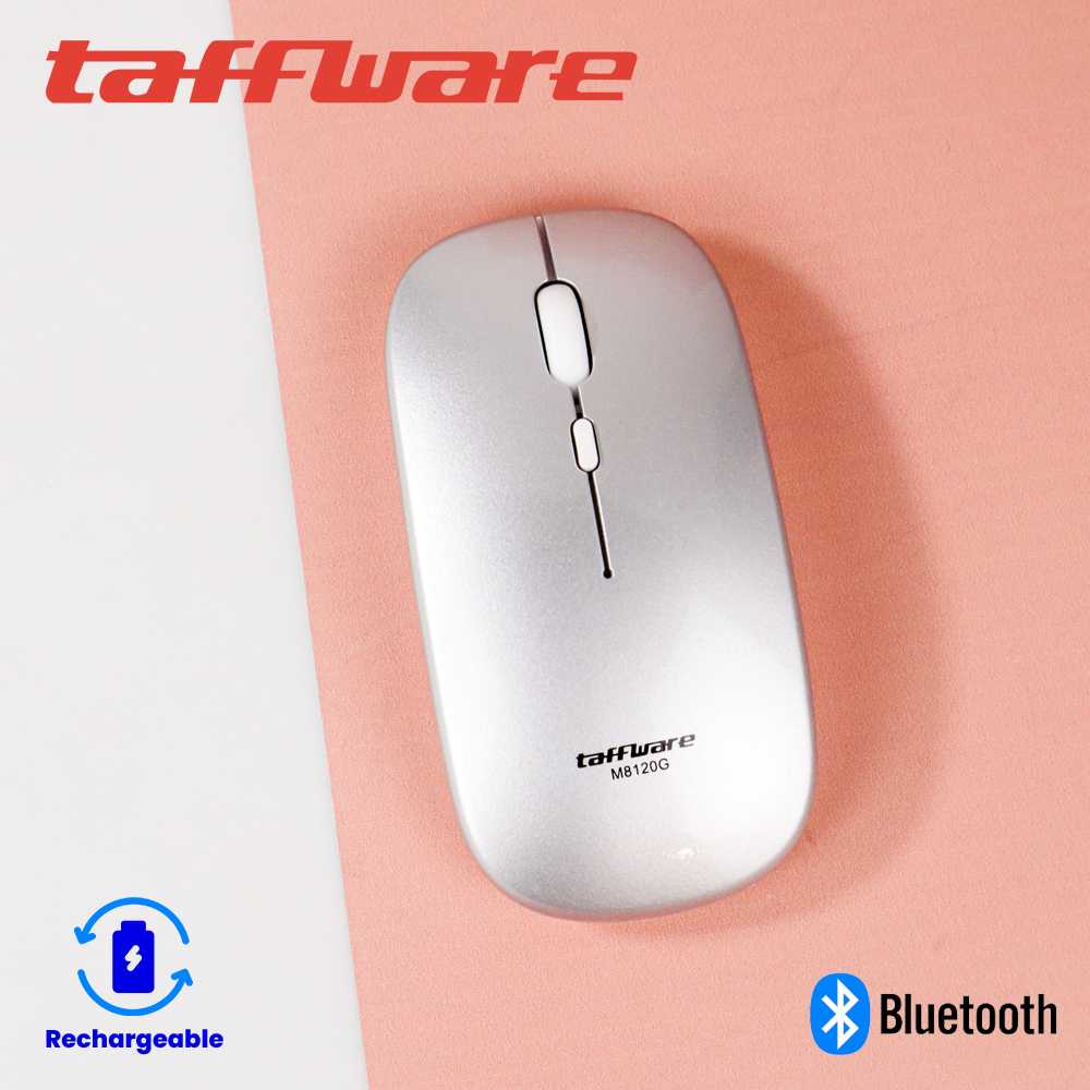 Taffware Mouse Pure Bluetooth V5.2 (NO USB DONGLE) Rechargeable Wireless for Android Windows Mac IOS compatible Laptop Notebook Tablet kompatibel Bluetoth Mouse For Macbook Xiaomi Air Microsoft Surface Pro 3 4 5 6 Rechargeable Mice Optical Silent Ipad