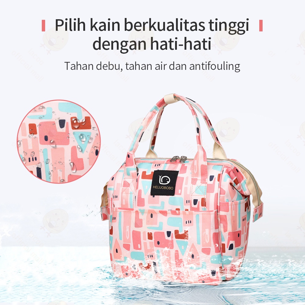 Lacoo Multifungsi diaper bag anti air Tas Perlengkapan bayi