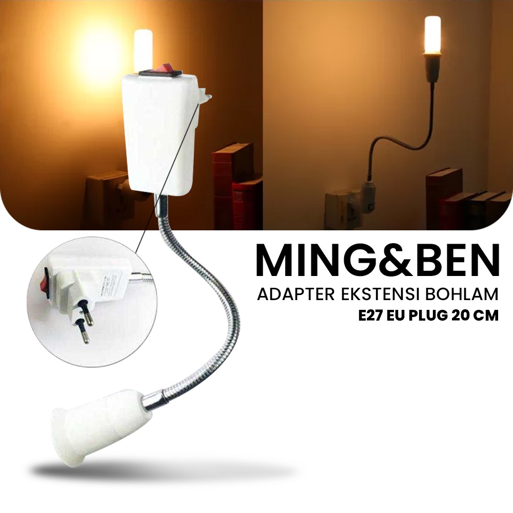 Adapter Ekstensi Bohlam E27 EU Plug 20cm - SN3851 - OMLL6JWH White