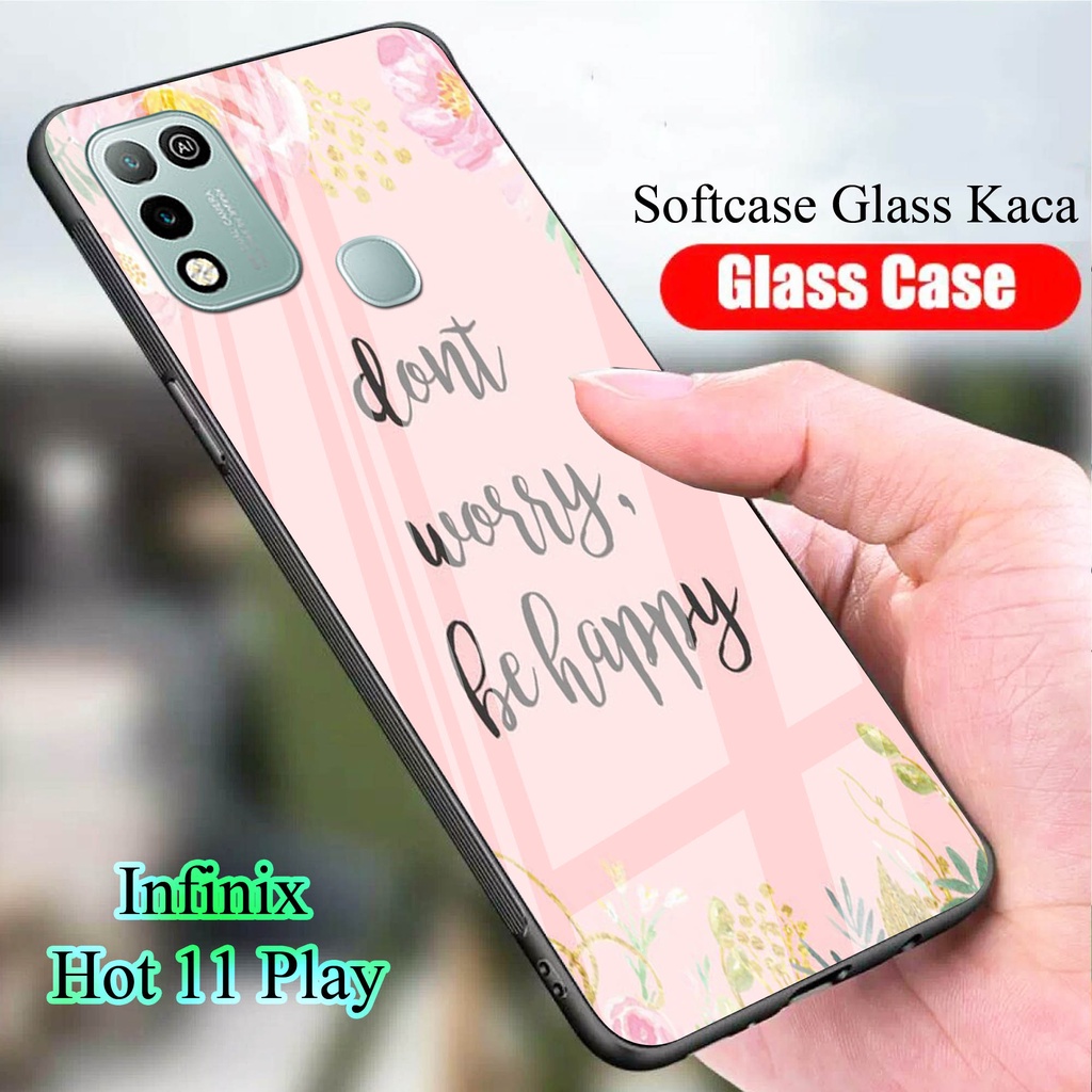 Softcase Glass Kaca for INFINIX HOT 11 PLAY - Case Handphone  INFINIX HOT 11 PLAY [T44]