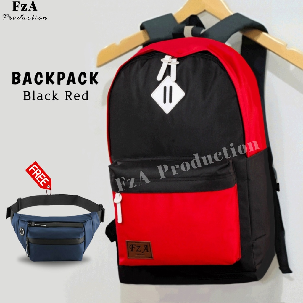 Big Promo..Tas Ransel Distro sekolah kuliah Kerja Pria Wanita Tas Ransel Laptop Original - FzA FREE Waistbag