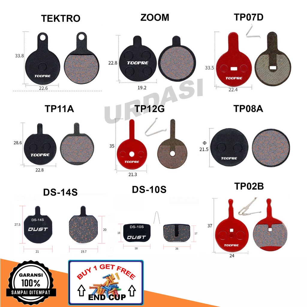 Kampas Rem Brake Pad Sepeda Cakram Lipat Mtb Gunung Bulat Tektro Zoom Avid Novela Aquila Polygon Ele