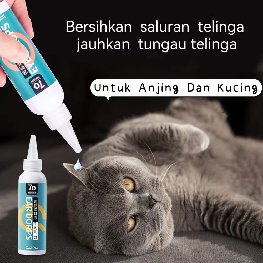 Ear Cleaner Pembersih Telinga Kucing Anjing 120ml/PET EAR DROPS