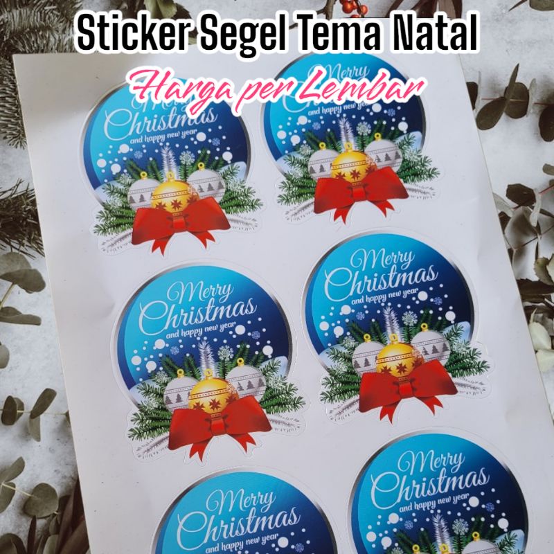 

Sticker Segel Toples | Merry Christmas Edition Stiker Natal Biru
