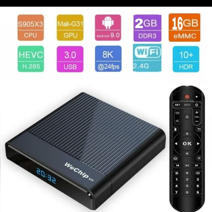 Produk Terbaru Wechip V9 Android Tv Box 2Gb 16Gb Amlogic S905X3 8K New Android 9.0