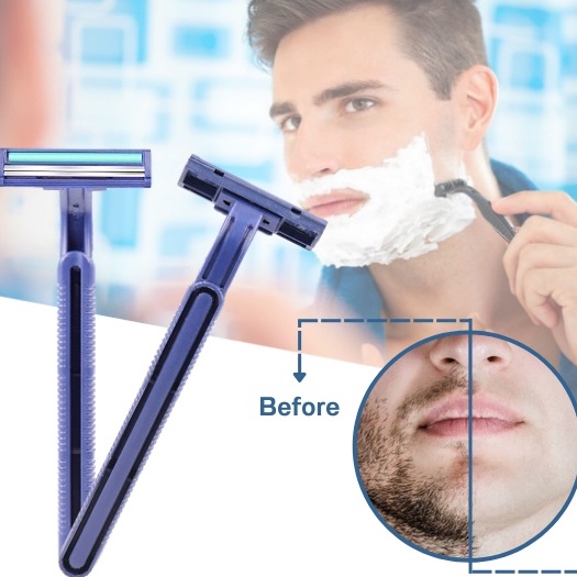 Alat Cukur Kumis 2 Mata Pisau Razor Double Blade Cukuran Bulu Jenggot Ketiak Serbaguna