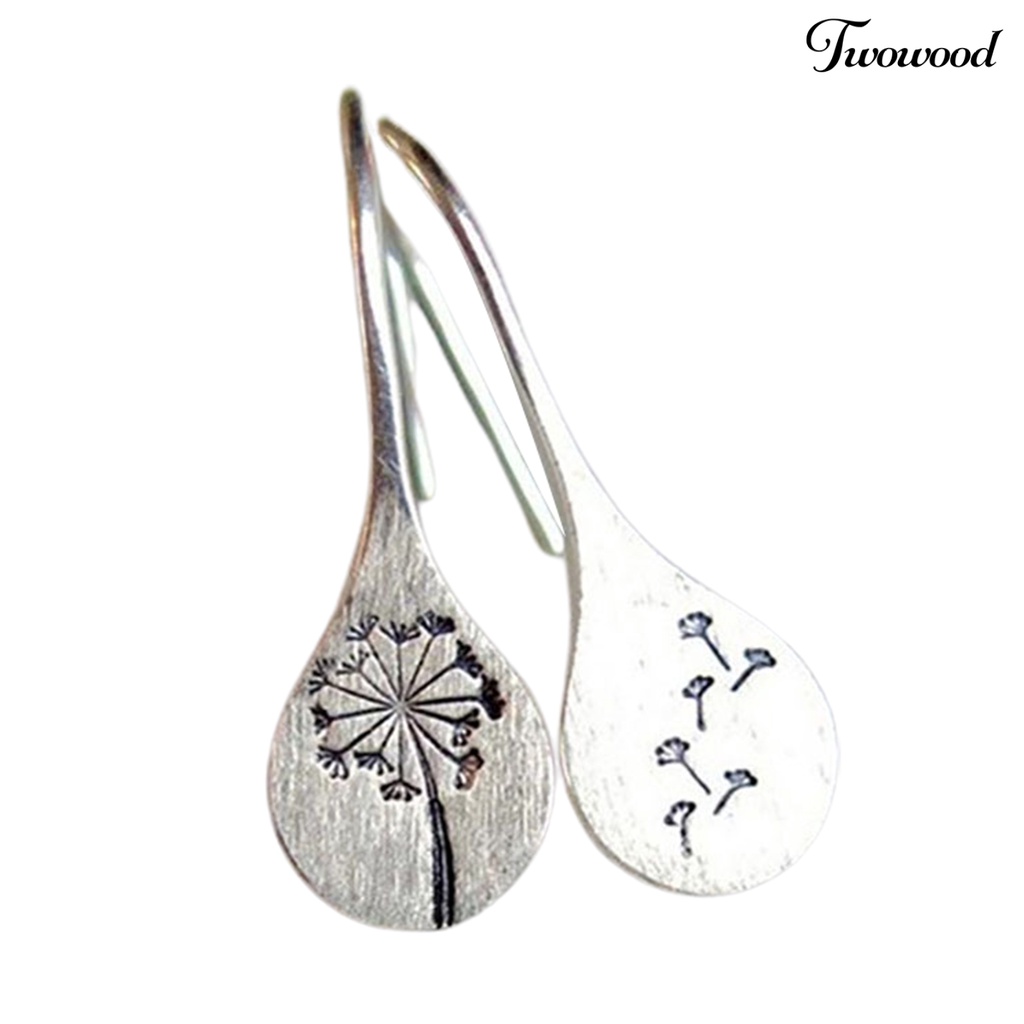 Anting Stud Hook Desain Bunga Dandelion Gaya Retro Untuk Hadiah