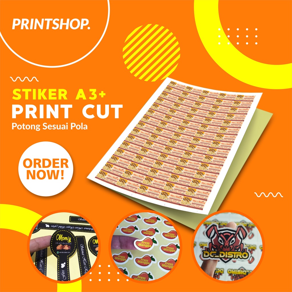 

stiker label cromo cutting/ perlembar A3+ printcut / stiker cromo