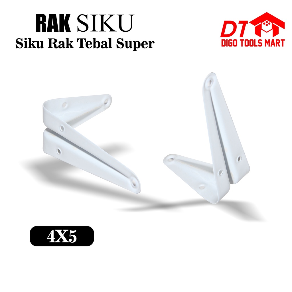 Siku Rak Tebal Putih 4x5 (2pcs) Ambalan Rak Kayu