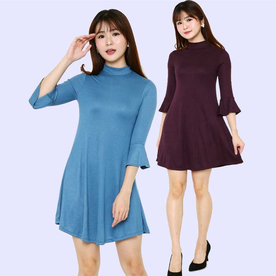 lovemecorner FREE PEOPLE FP STRAP DRESS / FOREVER 21 FVRD TRUMPETSLEEVE KNIT DRESS MINI DRESS MIDI D